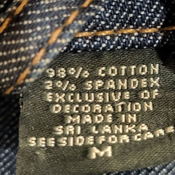 Eddie Bauer Medium Cotton Blend Blue Denim Jacket Preppy Casual Trucker Style - Picture 11 of 15